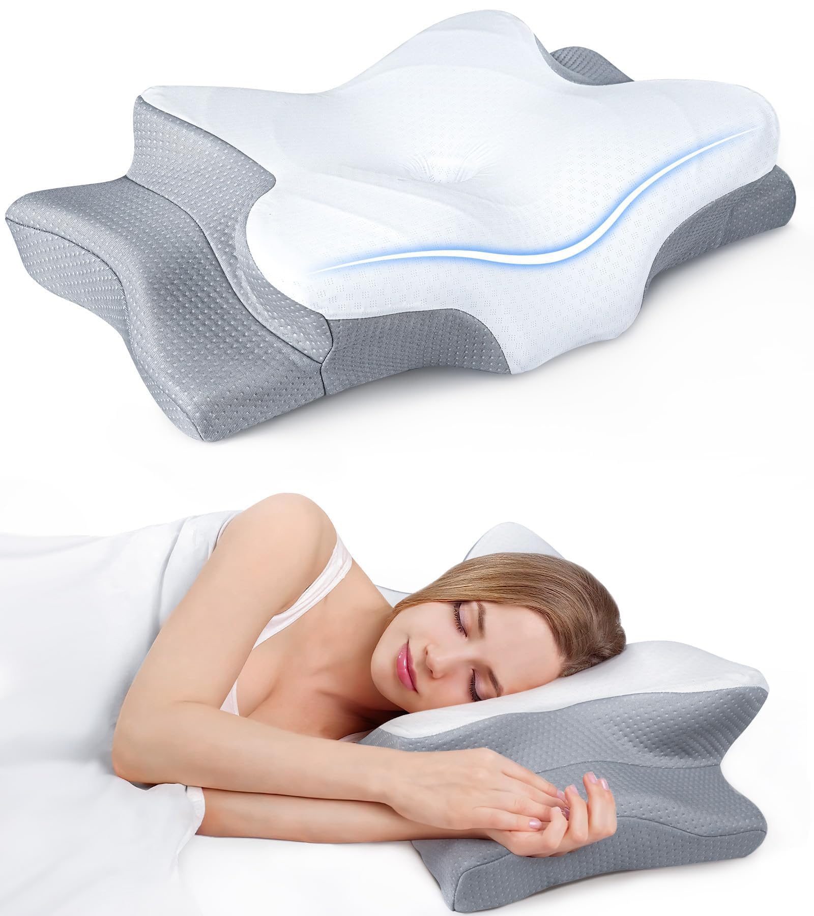 Cooling Memory Foam Cervical Neck Pillow