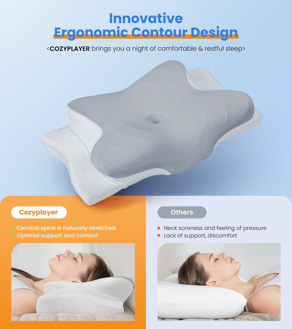 Cooling Memory Foam Cervical Neck Pillow