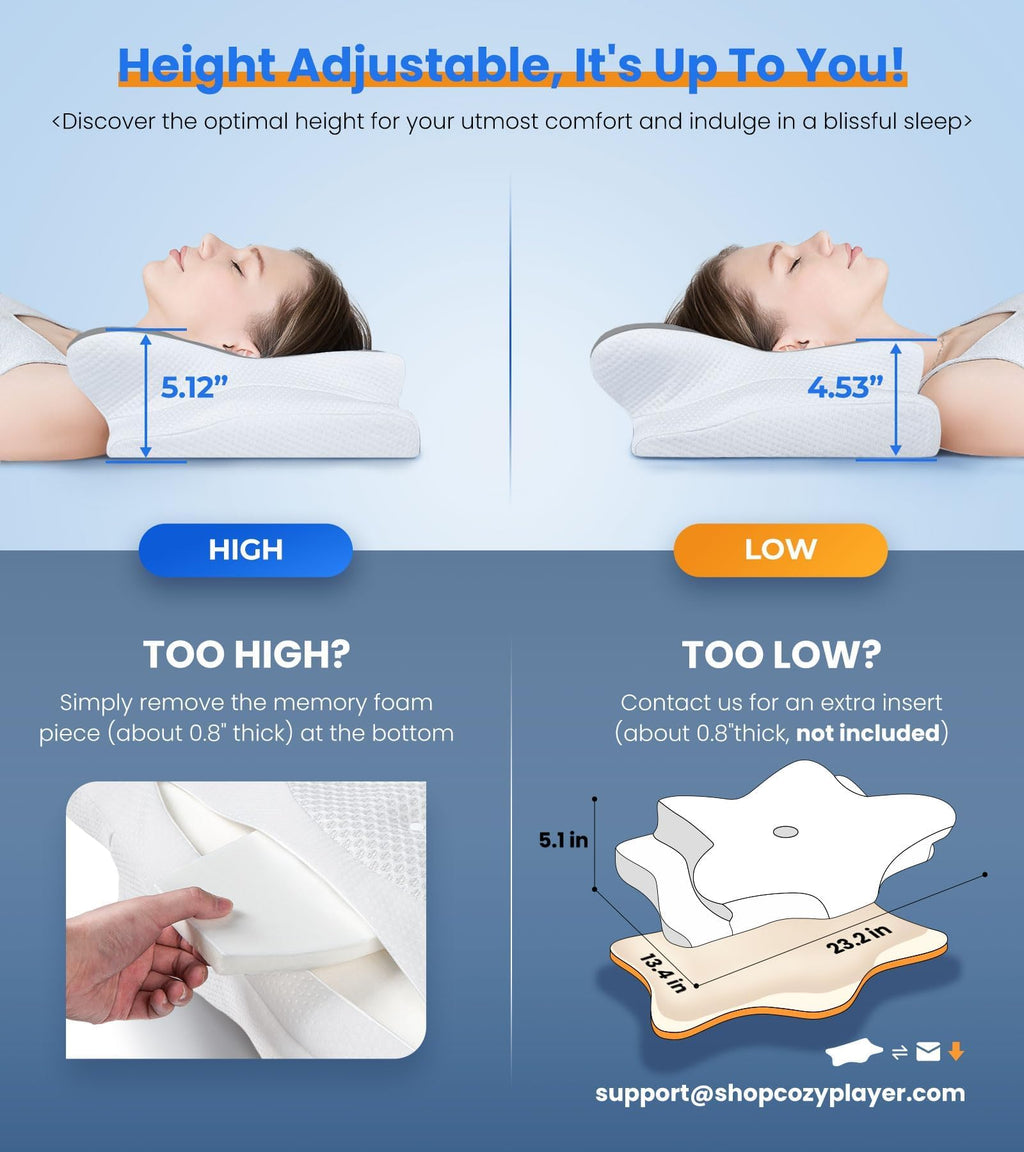Cooling Memory Foam Cervical Neck Pillow