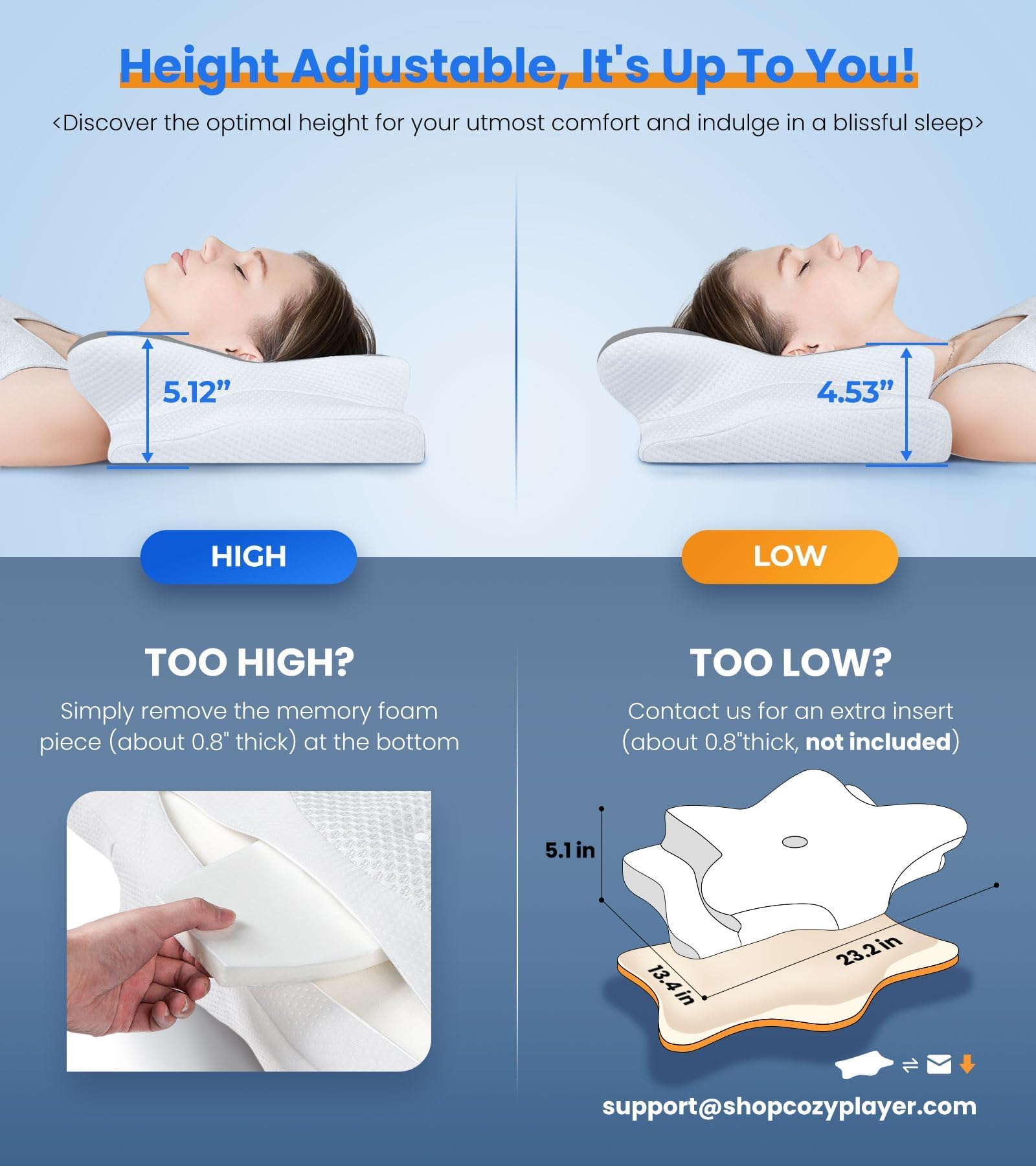 Cooling Memory Foam Cervical Neck Pillow